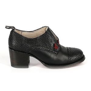 Freebird by Steven Catalina Black Snakeskin Leather Ankle Booties Size 6